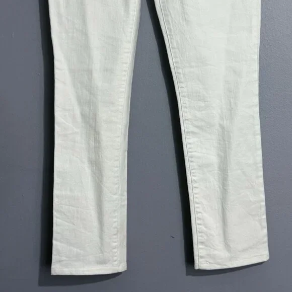 Tory Burch Skinny Jeans Pants Women Sz 28 White Embroidery Designer Logo Preppy - Picture 11 of 12